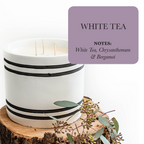 Luxury 3-Wick Soy Candle in Reusable Cement Vessel | Large Handmade Candle | 120 Hour Burn Time