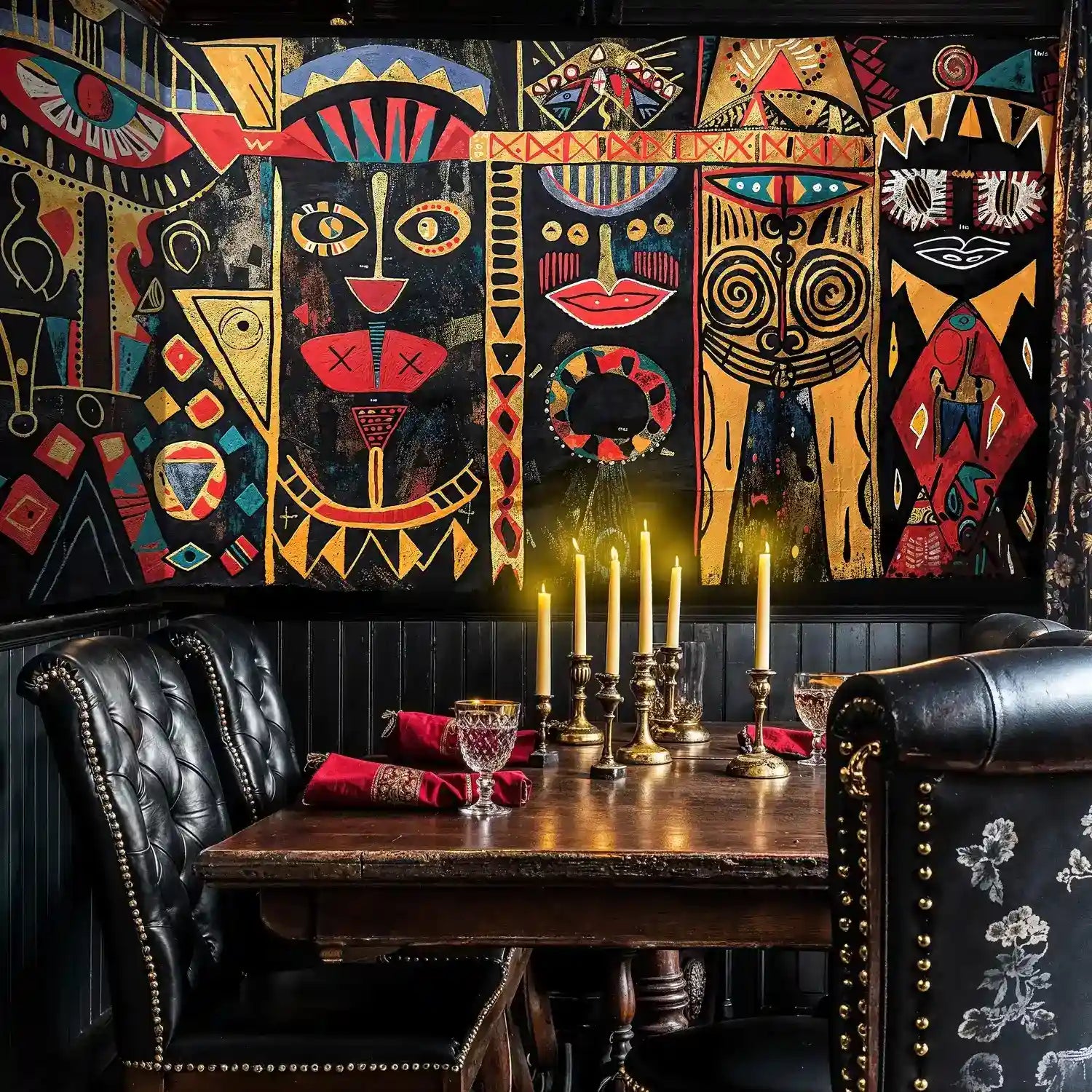 African Tribal Art Wall Mural-3