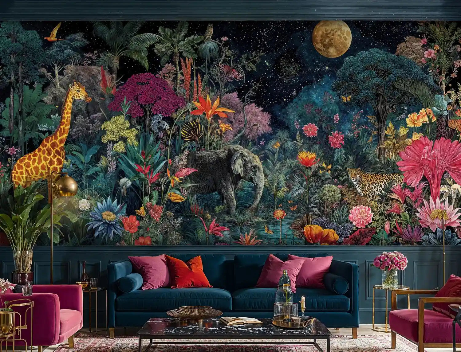 Mystical Jungle Safari Wall Mural-0