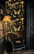 Enchanted Forest Wallpaper in Black and Gold-3