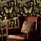 Enchanted Forest Wallpaper in Black and Gold-4